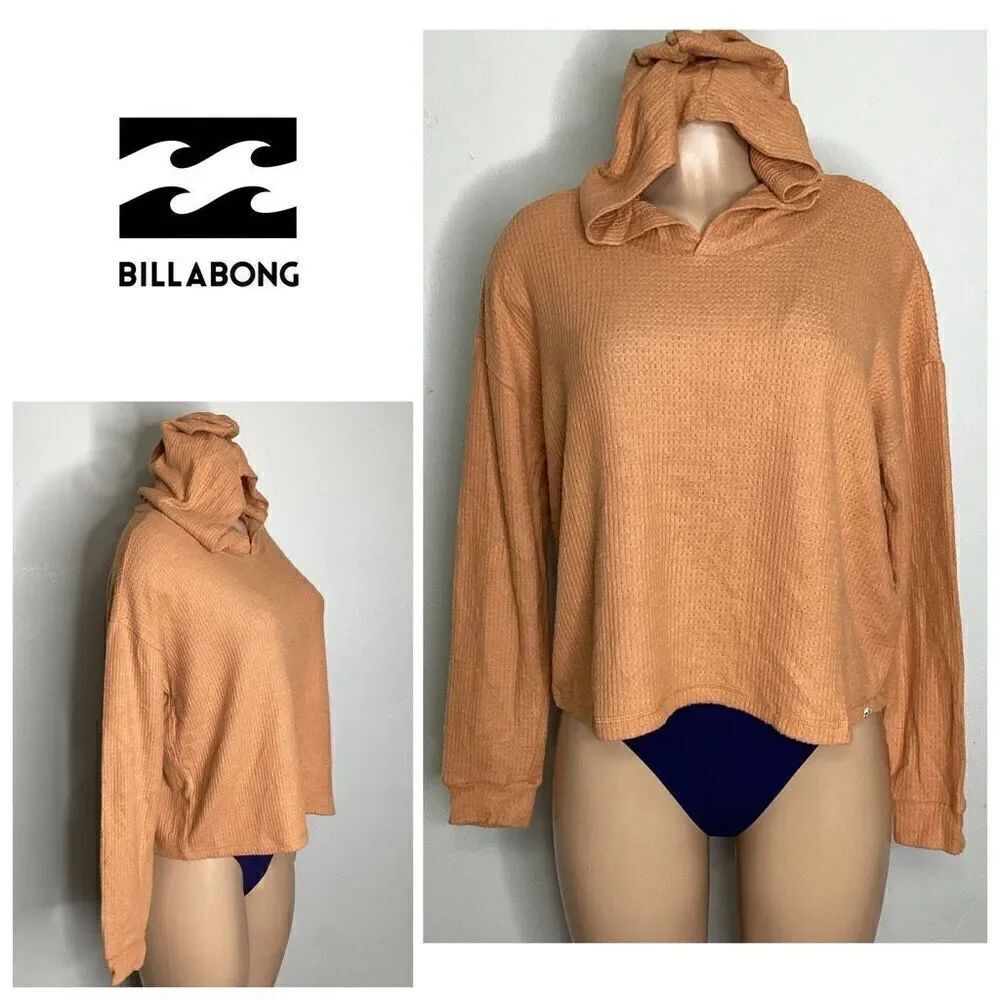 New. Billabong burn orange cropped hoodie. Medium.